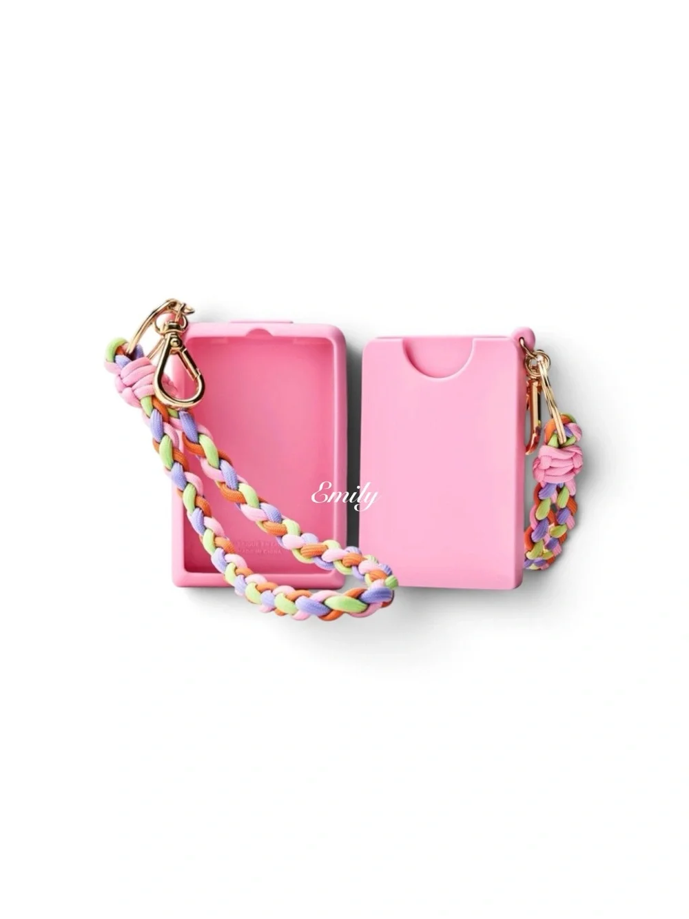 Bath & Body Works Pocket Spray Holder Wristlet with Multicolor Braided Strap